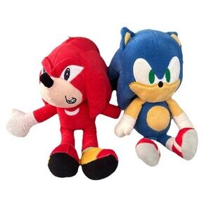 Knuckles the Echidna and Sonic the Hedgehog 10 inch Plush SEGA